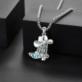 wholesale 925 Sterling Silver Western Cowboy Boot & Hat with Abalone Shell Inlay Pendant Necklace for Women and Men-0-4