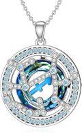 wholesale TOUPOP Valentine's Day Gifts For Her Zodiac Necklace For Women Sterling Silver Constellation Pendant With Circle Crystal Horoscope Sign Astrology Birthstone Birthday Jewelry Gifts For Women Her Mom -0-0