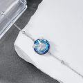 wholesale 925 Sterling Silver Blue Crystal Plane Tree of Life Bracelet for Women-0-4