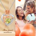 wholesale  Sterling Silver Rose Quartz Heart Pendant Necklace for Women -0-18