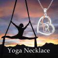 wholesale 925 Sterling Silver Rhodium & Rose Gold Plated Gymnastics Ballet Heart Pendant Necklace for Women-0-4