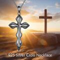 wholesale 925 Sterling Silver Blackened Cross Pendant Necklace Jewelry for Women and Men-0-1