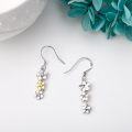 wholesale 925 Sterling Silver Frangipani Flower Drop Earrings with Gold and White Accents-0-1