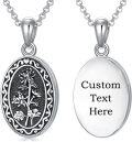 wholesale  Sterling Silver 12 Month Birth Flower Photo Locket Necklace Jewelry Gift -0-65