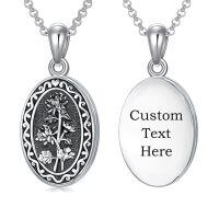 wholesale 925 Sterling Silver Oval Locket Bracelet Wholesale With Floral Engraving And Chain Clasp-2.text customized-11-November-Chrysanthemum-1.no custom-3.photo&text customized-11-November-Chrysanthemum-text-11-November-Chrysanthemum-p