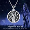 wholesale 925 Sterling Silver Virgo Angel Constellation Pendant Necklaces for Women Men Astrology Gifts-0-5