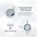 wholesale 925 Sterling Silver Blue ABALONE SHELL & CRYSTALS TREE OF LIFE NECKLACE FOR WOMEN-0-4