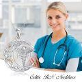 wholesale 925 Sterling Silver Crescent Moon Pendant With Caduceus And Rn Letters-0-1