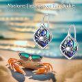 wholesale 925 Sterling Silver Crab Drop Earrings With Cubic Zirconia And Iridescent Shell-0-2