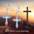 wholesale 925 Sterling Silver Moonstone Claddagh Celtic Cross Dangle Drop Earrings-0-2