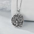 wholesale 925 Sterling Silver Raven Moon Star Pendant Norse Viking Necklace Gothic Jewelry for Men Women Gifts-0-3