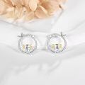 wholesale 925 Sterling Silver Cute Axolotl Hoop Earrings With Rose Gold Accents-0-3