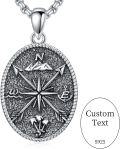 wholesale 925 Sterling Silver Compass Necklace with Arrow Pendant - Graduation Gift for Him & Her -0-1