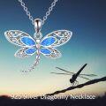 wholesale 925 Sterling Silver Blue Opal Filigree Dragonfly Pendant Necklace for Women and Moms-0-4