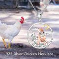 wholesale 925 Sterling Silver Cartoon Bird Moon Pendant Necklace Animal s for Women Girls-0-1