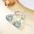 TOUPOP Sterling Silver Crystal Drop Earrings Trinity Celtic Knot Leverback-0-4