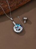 TOUPOP Sterling Silver Stone Cremation Urn Necklace For Women Ashes Keepsake-0-2