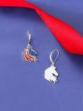 wholesale 925 Sterling Silver Metal Horse Head American Flag Leverback Drop Earrings for Women USA Independence Day-0-2