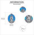 wholesale 925 Sterling Silver Turquoise Virgin of Guadalupe Pendant Necklace Catholic Gifts for Women-0-13