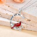 wholesale 925 Sterling Silver Red Cardinal Moon & Star Memorial Sympathy Gift for Women Mom Wife-0-4