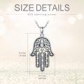 wholesale Hamsa Evil Eye Necklace Lotus Chakra Pendant 925 Sterling Silver Celtic Jewelry Gifts For Women Men 18+2 Inch -0-1