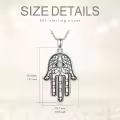 TOUPOP Sterling Silver Evil Eye Necklace Lotus Chakra Pendant Celtic Jewelry-0-1