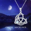 wholesale 925 Sterling Silver Celtic Trinity Knot Moonstone Pendant Necklace White Gold Plated-0-6