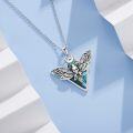 wholesale 925 Sterling Silver Abalone Shell Butterfly Skull Moon Triangle Pendant Necklace s for Women Girls-0-2