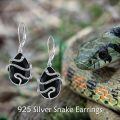 wholesale 925 Sterling Silver Black Snake Drop Earrings-0-5