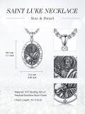 wholesale  925 Sterling Silver Saint Luke Prayer Medal Pendant Necklace  for Men & Women-0-1