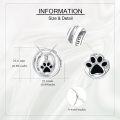 wholesale 925 Sterling Silver Paw Print Cremation Jewelry Keepsake Pendant with Funnel and Chain-0-4