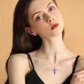 wholesale 925 Sterling Silver Cross Pendant With Nail Details On Chain Necklace-0-11