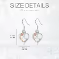 TOUPOP Sterling Silver Rose Heart Butterfly Initial A Letter Drop Dangle Earrings-0-5