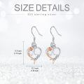 TOUPOP Sterling Silver Rose Heart Butterfly Initial A Letter Drop Dangle Earrings-0-5