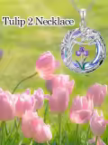 TOUPOP Sterling Silver Moonstone Purple Tulip Tree Of Life Pendant Necklace-0-1