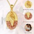 wholesale 925 Sterling Silver Gold Plated Virgin Mary Pendant Necklace with Rose Accents Religious Jewelry for Women-0-5