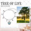 wholesale 925 Sterling Silver Heart-Shaped Tree of Life with Stars Charm Bracelet for Women-0-3