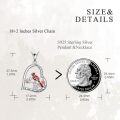 wholesale 925 Sterling Silver Red Cardinal Heart Pendant Necklace with Stones and Engraving - Gifts for Women-0-3