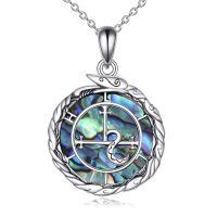 wholesale 925 Sterling Silver Abalone Shell Anchor & Cross Pendant Necklace for Women and Men-Religion