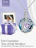 wholesale Sterling Silver Crystal Tree of Life Urn Necklace for Ashes Memorial Jewelry-0-1