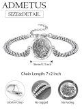 wholesale 925 Sterling Silver Saint Dominic Medal Religious Popcorn Chain Bracelet Oxidized Finish-0-1