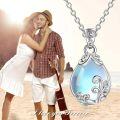 wholesale 925 Sterling Silver Blue Moonstone Filigree Teardrop Pendant Necklace-0-2