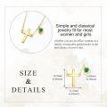 wholesale 14K Gold Green Crystal Cross & Round Charm Necklace for Women-0-4