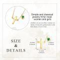 wholesale 14K Gold Green Crystal Cross & Round Charm Necklace for Women-0-4