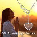 wholesale 925 Sterling Silver Heart with Mustard Seed and Faith Necklace - Irish Celtic Jewelry for Women-0-2