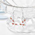 wholesale 925 Sterling Silver Orange Crystal Dragonfly Drop Earrings-0-1