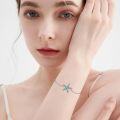 wholesale 925 Sterling Silver Starfish Blue Enamel Chain Bracelet - Mothers Day Gift for Her-0-1