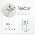 wholesale 925 Sterling Silver Owl Teardrop Pendant Necklace with Moonstone and Branch Charm-0-2