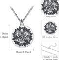 wholesale 925 Sterling Silver Norse Raven & Sun Symbol Pendant Necklace  with Chain - Viking Runes Jewelry for Men Women Gifts-0-1