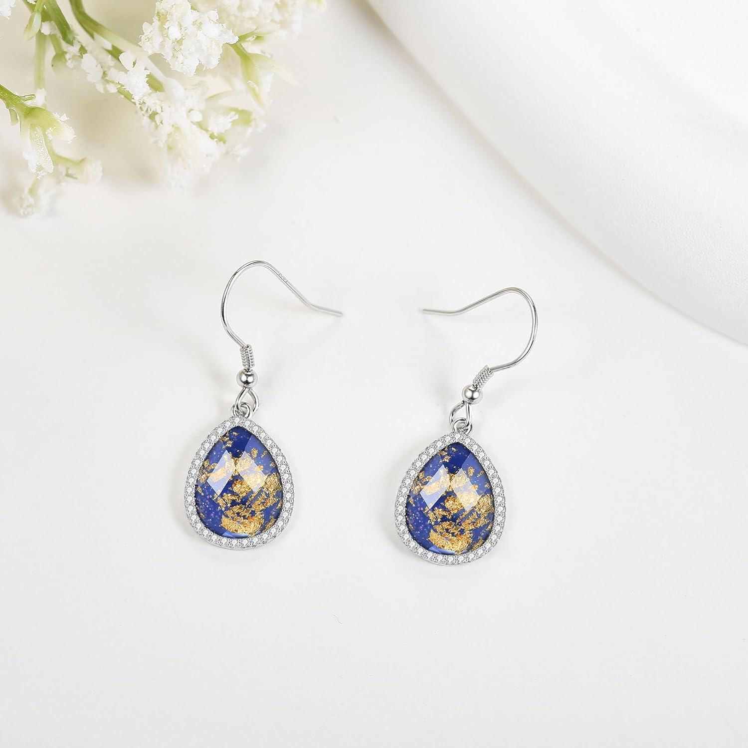 Sterling Silver Moonstone Butterfly Fish Earrings Blue Tear Baseball Moth Dangle Gifts-0-3
